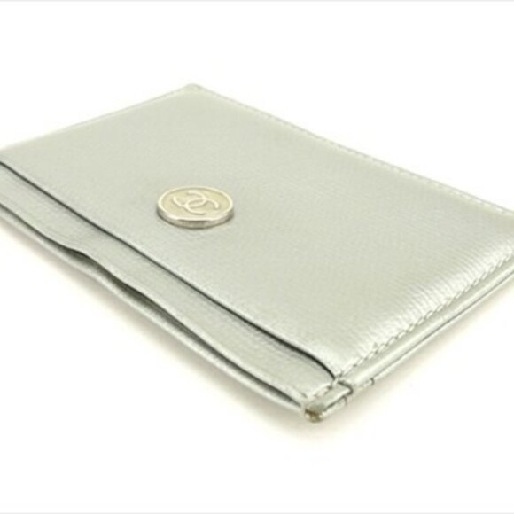 Chanel ID Wallet Coco Button Silver leather Woman unisex Authentic Used C3538 - Picture 4 of 7